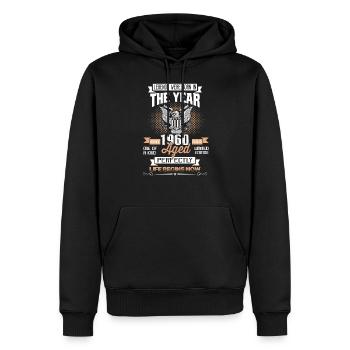 Legends Were Born in 1960 - Sweat à capuche Premium bio Homme - noir - Devant - Nico (187cm)