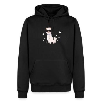 Alpaka Cute - Sweat à capuche Premium bio Homme - noir - Devant - Nico (187cm)