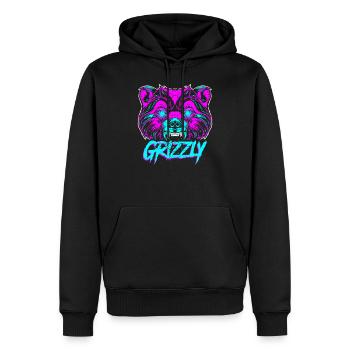 Grizzly Bär - Männer Premium Bio Hoodie - Schwarz - Vorne - Nico (187cm)