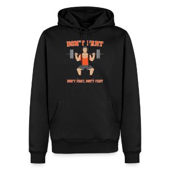 Don't fart weightlifter Shirt - Männer Premium Bio Hoodie - Schwarz - Vorne - Nico (187cm)