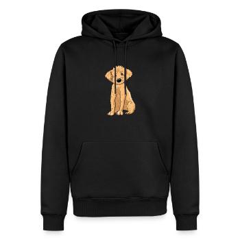 Chien Doodle - Sweat à capuche Premium bio Homme - noir - Devant - Nico (187cm)