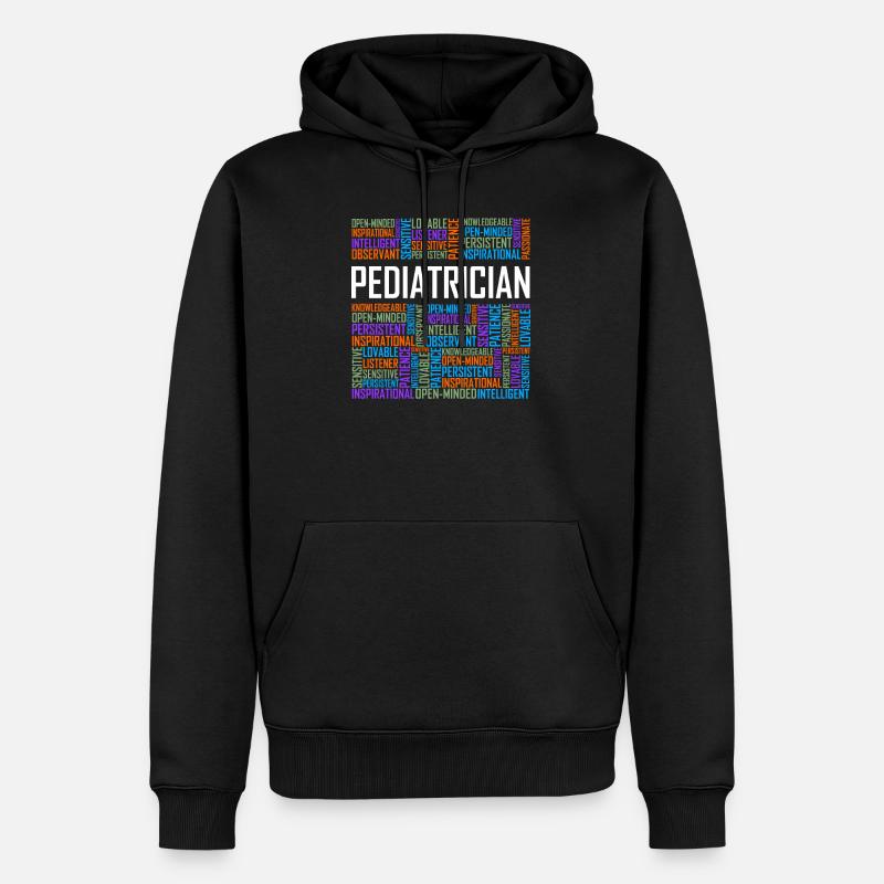 Kinderarzt Worte - Männer Premium Bio Hoodie - Schwarz