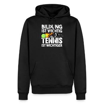Tennis Tennisspieler Tennisschläger Trainer - Männer Premium Bio Hoodie - Schwarz - Vorne - Nico (187cm)