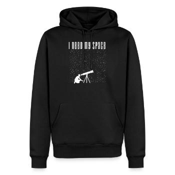 I need My Space future astronaut Shirt - Männer Premium Bio Hoodie - Schwarz - Vorne - Nico (187cm)