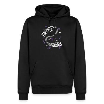 Awesome Piano Player Gift Print Piano Keyboard - Men’s Premium Organic Hoodie - black - Front - Nico (187cm)