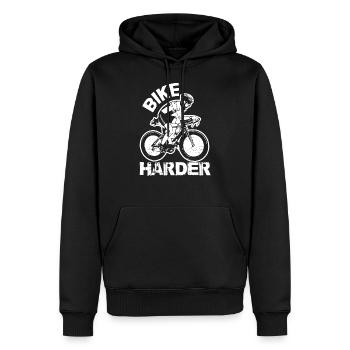 Bicycle Bicycle Bike Harder - Men’s Premium Organic Hoodie - black - Front - Nico (187cm)