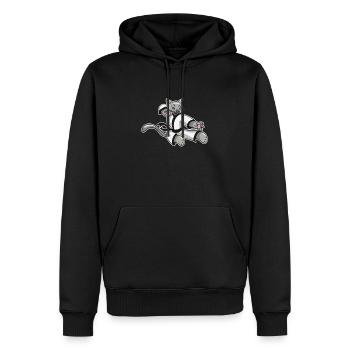 Jiu Jitsu Karate Cat - Sweat à capuche Premium bio Homme - noir - Devant - Nico (187cm)
