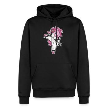 Licorne de Karaté Jiu Jitsu - Sweat à capuche Premium bio Homme - noir - Devant - Nico (187cm)