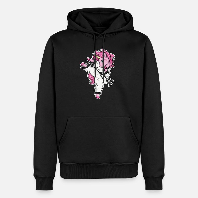 Jiu Jitsu Karate Einhorn - Männer Premium Bio Hoodie - Schwarz