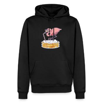 Flamingo Pink Bier trinken Strohhalm Party - Männer Premium Bio Hoodie - Schwarz - Vorne - Nico (187cm)