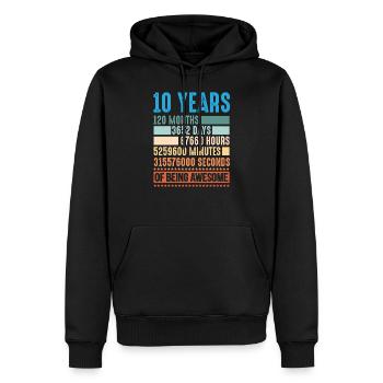 10 ans 120 mois Chemise 10 ans - Sweat à capuche Premium bio Homme - noir - Devant - Nico (187cm)
