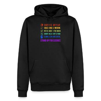 Défendez la science - Sweat à capuche Premium bio Homme - noir - Devant - Nico (187cm)