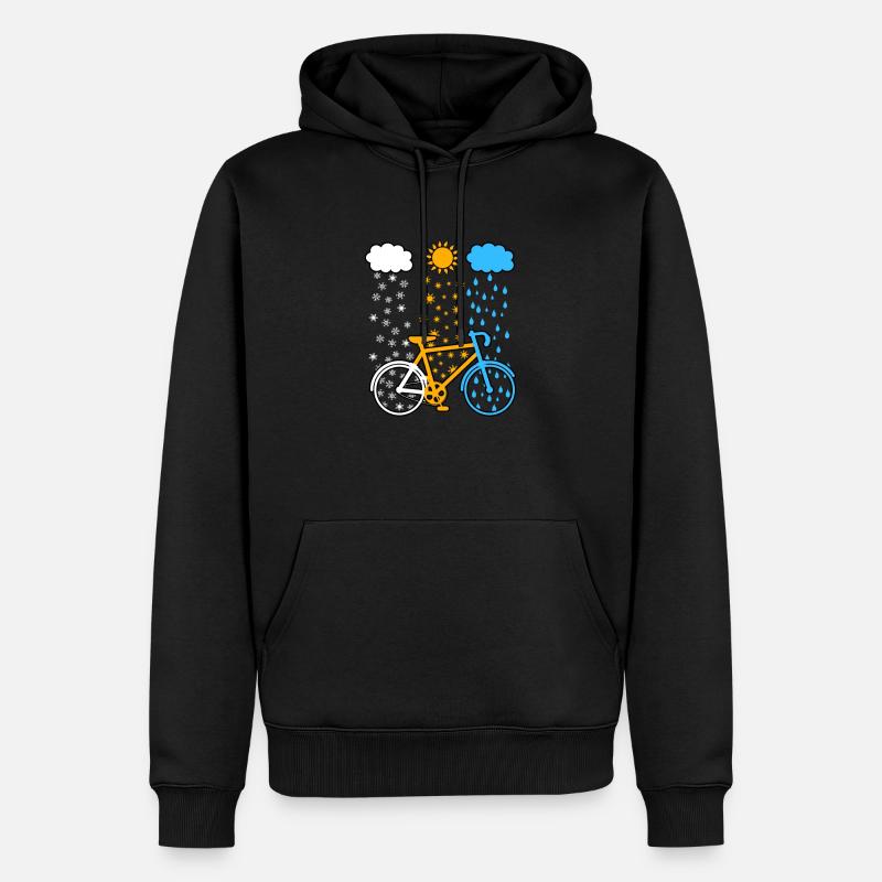 Vélo roue vélo vélo de route vélo de montagne météo - Sweat à capuche Premium bio Homme - noir