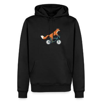Fox On Bike Bicycle Cyclisme Fox - Sweat à capuche Premium bio Homme - noir - Devant - Nico (187cm)