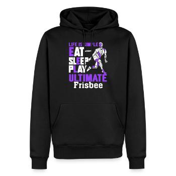Ultimate Frisbee Eat Sleep Spielen Sie Ultimate Frisbee - Männer Premium Bio Hoodie - Schwarz - Vorne - Nico (187cm)