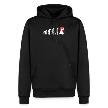 L'Aikido Evolution - Aïkido martial japonais - Sweat à capuche Premium bio Homme - noir - Devant - Nico (187cm)