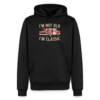 I Am Not Old I Am Classic Cool Vintage Car Fathers - Men’s Premium Organic Hoodie - black - Front - Nico (187cm)