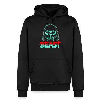 Gorilla Gym Beast - Sweat à capuche Premium bio Homme - noir - Devant - Nico (187cm)