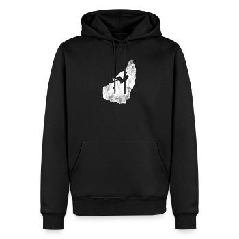 Rock Climbing Gift Print Mountain Climber - Men’s Premium Organic Hoodie - black - Front - Nico (187cm)