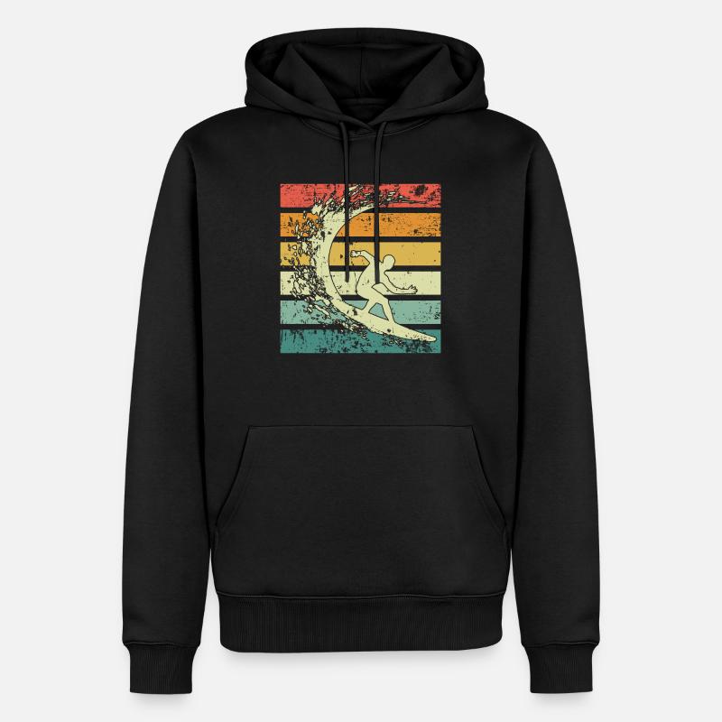 Surfeur rétro - Sweat à capuche Premium bio Homme - noir