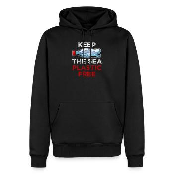 Save The Ocean Keep the Sea plastic free Meer Öko - Men’s Premium Organic Hoodie - black - Front - Nico (187cm)