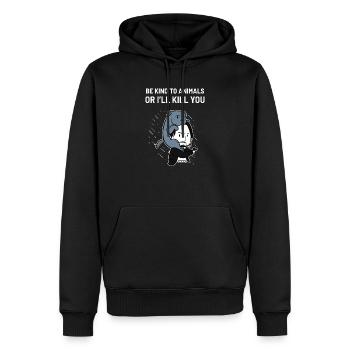Be Kind To Animals chiens chiot chiot Labrador chiot - Sweat à capuche Premium bio Homme - noir - Devant - Nico (187cm)