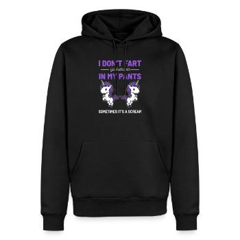 Einhorn Furz Furzen Magie Pferd Pony Märchen Pups - Männer Premium Bio Hoodie - Schwarz - Vorne - Nico (187cm)