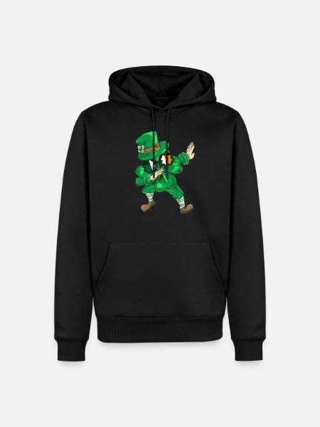 Dabbing Kleeblatt St Patricks Day Kinder Kostüm - Männer Premium Bio Hoodie - Schwarz