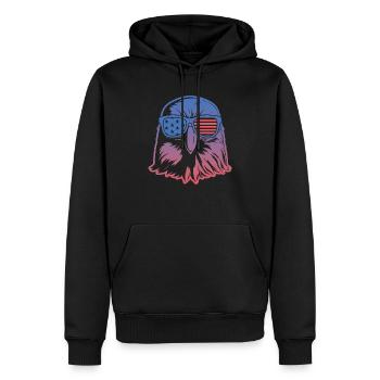 american eagle patriotic person shirt - Sweat à capuche Premium bio Homme - noir - Devant - Nico (187cm)