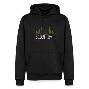 Vie scoute - Sweat à capuche Premium bio Homme - noir - Devant - Nico (187cm)