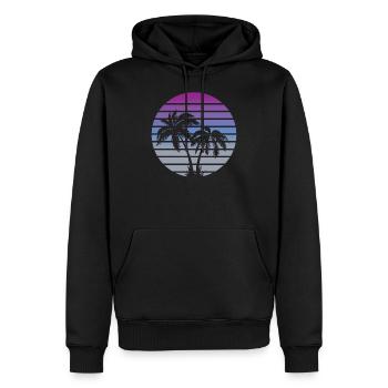 80er Jahre Miami Palme Strand Palmen - Männer Premium Bio Hoodie - Schwarz - Vorne - Nico (187cm)