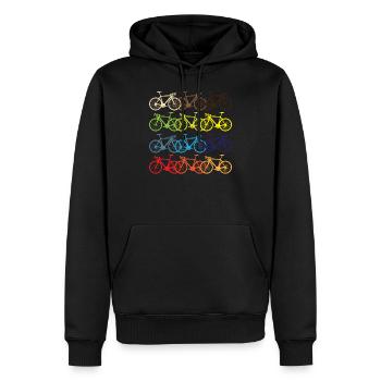 Fahrrad Shirt - Rennrad rot, grün, blau, gelb cool - Männer Premium Bio Hoodie - Schwarz - Vorne - Nico (187cm)