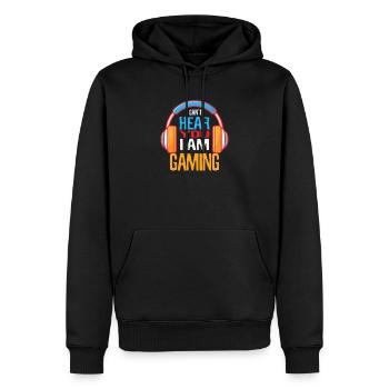 I´m Gaming kann nicht hören Zocker zocken Headset - Männer Premium Bio Hoodie - Schwarz - Vorne - Nico (187cm)