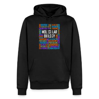 Molekularbiologische Wörter - Männer Premium Bio Hoodie - Schwarz - Vorne - Nico (187cm)