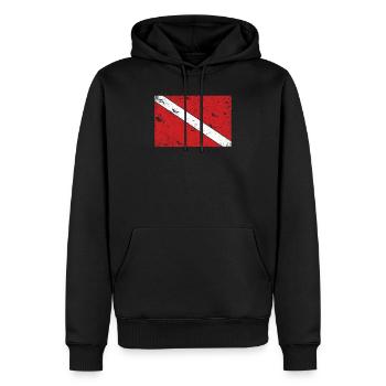 Cadeau de plongeur de drapeau de plongée plongée en détresse Vintage - Sweat à capuche Premium bio Homme - noir - Devant - Nico (187cm)