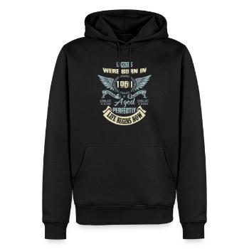 One of a Kind année de naissance 1960 - Sweat à capuche Premium bio Homme - noir - Devant - Nico (187cm)