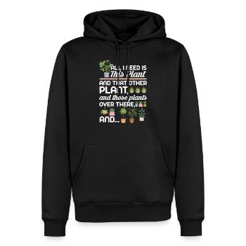 Tout ce dont j'ai besoin c'est cette plante et cette autre plante et - Sweat à capuche Premium bio Homme - noir - Devant - Nico (187cm)