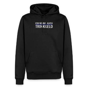 Trinkgeld Kellner Bedienung Restaurant Gastronomie - Männer Premium Bio Hoodie - Schwarz - Vorne - Nico (187cm)