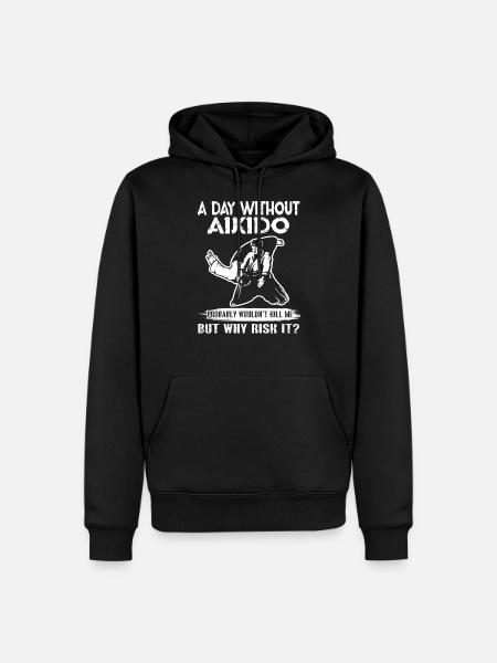 Aïkido Une journée sans aïkido - Sweat à capuche Premium bio Homme - noir