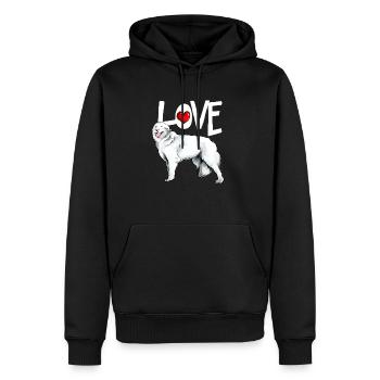 LOVE - Maremmano Abruzzese Shepherd Dog - Men’s Premium Organic Hoodie - black - Front - Nico (187cm)