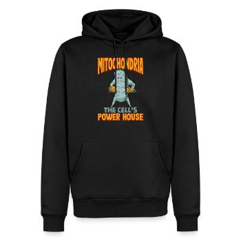 Cadeau de professeur de biologie cellulaire des mitochondries - Sweat à capuche Premium bio Homme - noir - Devant - Nico (187cm)
