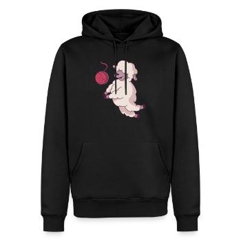 Volleyball Schaf Lustig Humor Baggern Pritschen - Männer Premium Bio Hoodie - Schwarz - Vorne - Nico (187cm)