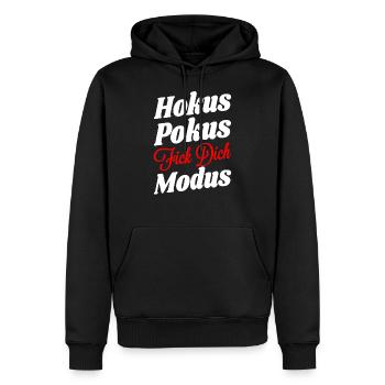 Hokus Pokus Fick Dich Modus - Männer Premium Bio Hoodie - Schwarz - Vorne - Nico (187cm)