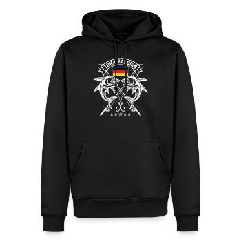 Tuna Passion Germany - Männer Premium Bio Hoodie - Schwarz - Vorne - Nico (187cm)
