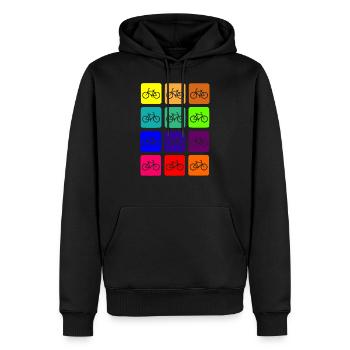 vélo d'été vélo - Sweat à capuche Premium bio Homme - noir - Devant - Nico (187cm)