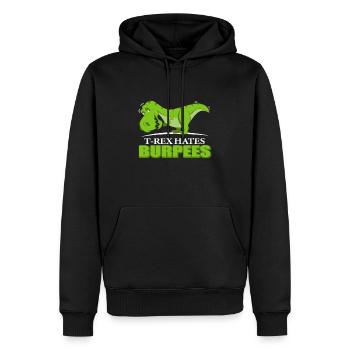 T-Rex hates burpees Pun Fan Gift - Männer Premium Bio Hoodie - Schwarz - Vorne - Nico (187cm)