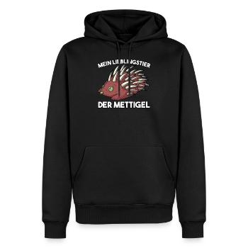 Mettigel Mettbrötchen für Fleischliebhaber - Männer Premium Bio Hoodie - Schwarz - Vorne - Nico (187cm)
