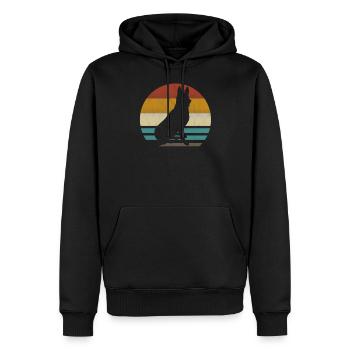 Deutscher Schäferhund Retro vintage - Männer Premium Bio Hoodie - Schwarz - Vorne - Nico (187cm)