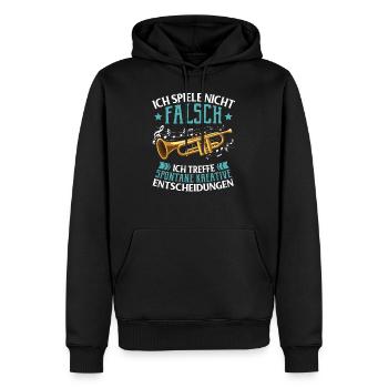 Lustiger Spruch Trompete Trompeter Bigband Musiker - Männer Premium Bio Hoodie - Schwarz - Vorne - Nico (187cm)