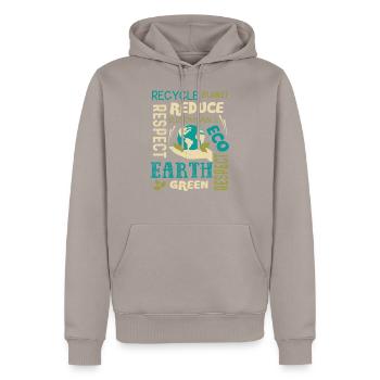 Earth Day Recycle Planet Reduzieren Sie nachhaltig - Männer Premium Bio Hoodie - Taupe - Vorne - Nico (187cm)